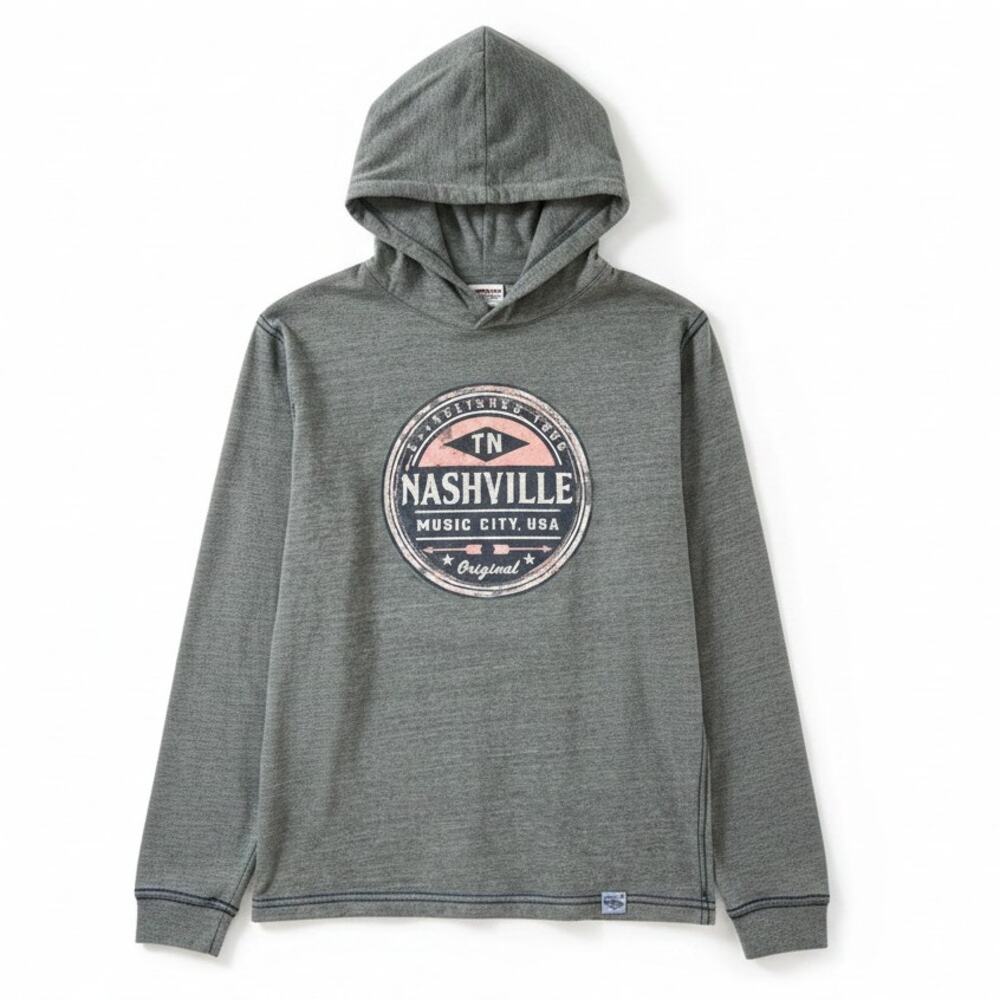 Iron Needle Nashville Music City Lightweight Hoodie T Shirt Size Small